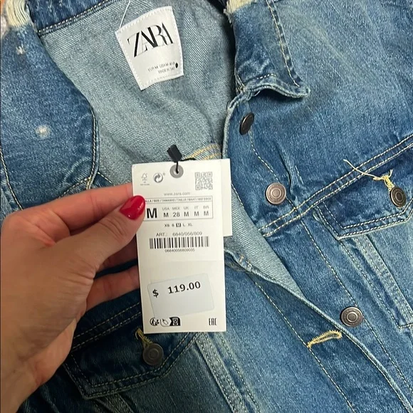 Zara Blue Distressed Denim Dress - Picture 2 of 2